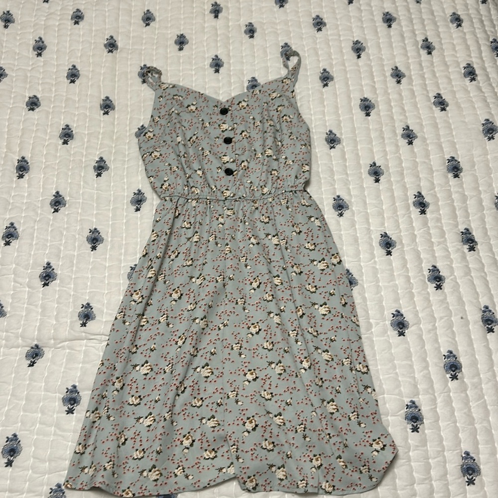 A floral mini dress